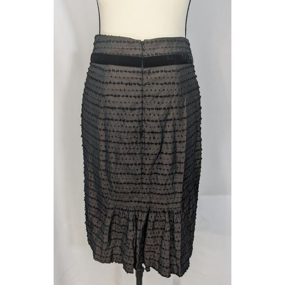 Nanette Lepore Skirt Suit Set Y2K Black Textured Dot Velvet Trim Sz 2 USA - Picture 7 of 16